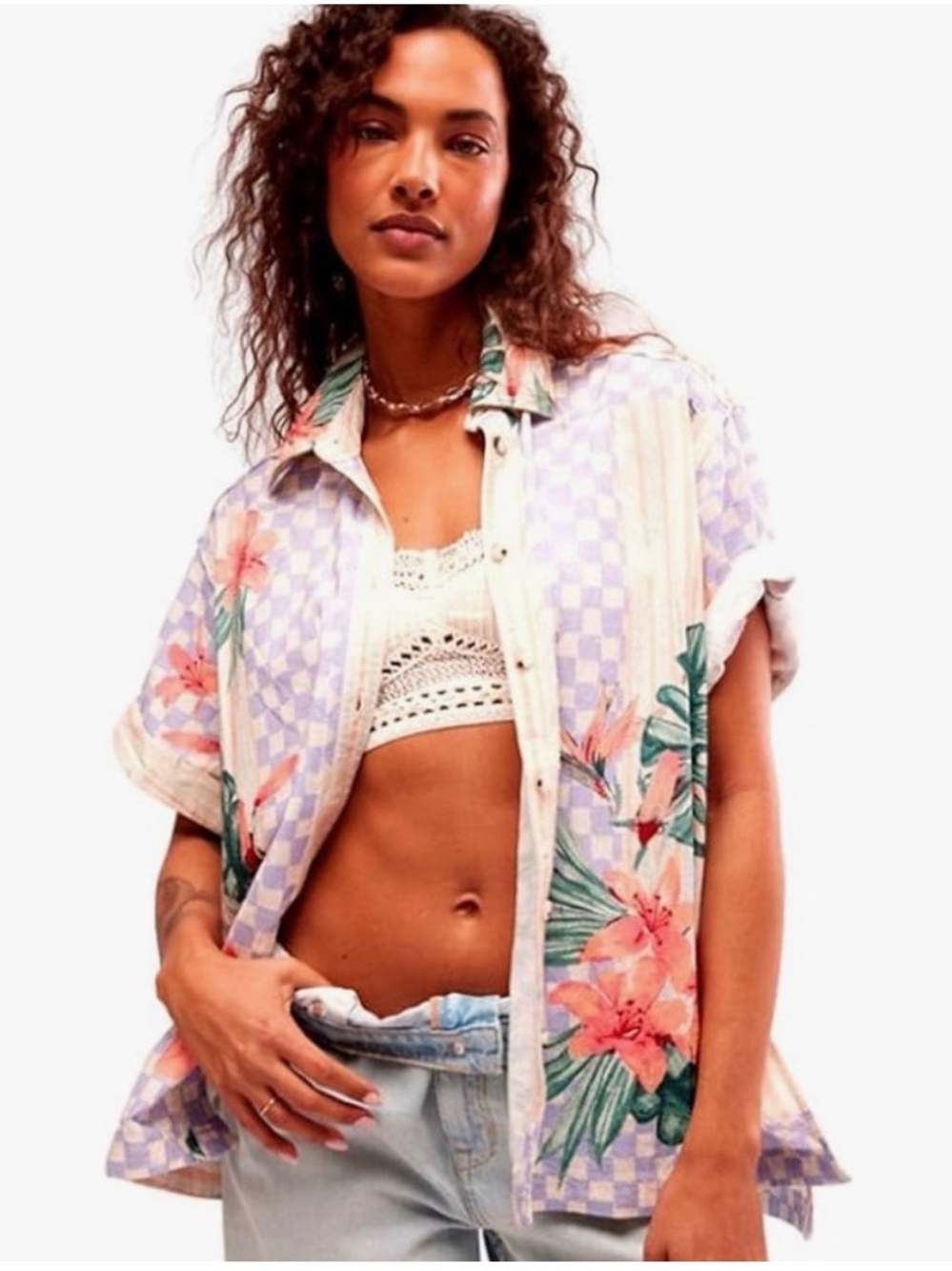 Free People We The Free Retro Tropics Shirt Size L